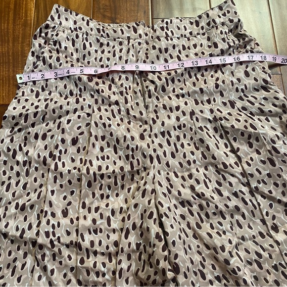 Anthropologie Women Lyocell Leopard Print Isobel Wide Leg Crop Pant Size Medium - Picture 5 of 11